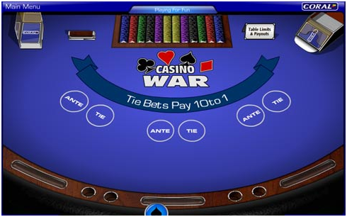 Casino War Tie Bet