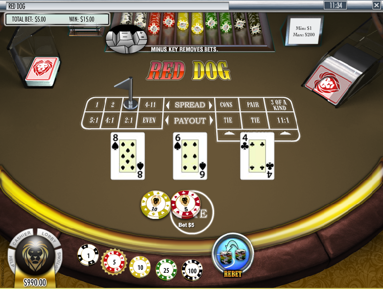 Red Dog 3-Card Spread