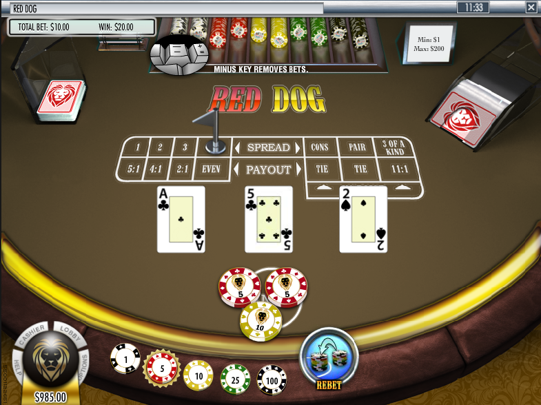 Red Dog Poker Main Game