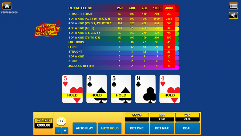 Double Double Bonus Video Poker