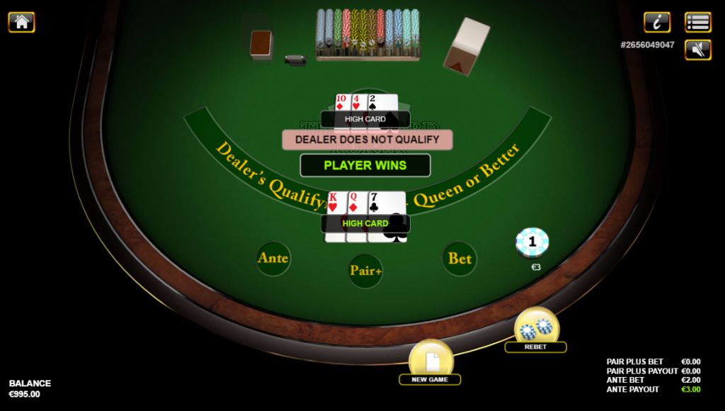 Three Card Poker Dealer Does Not Qualify