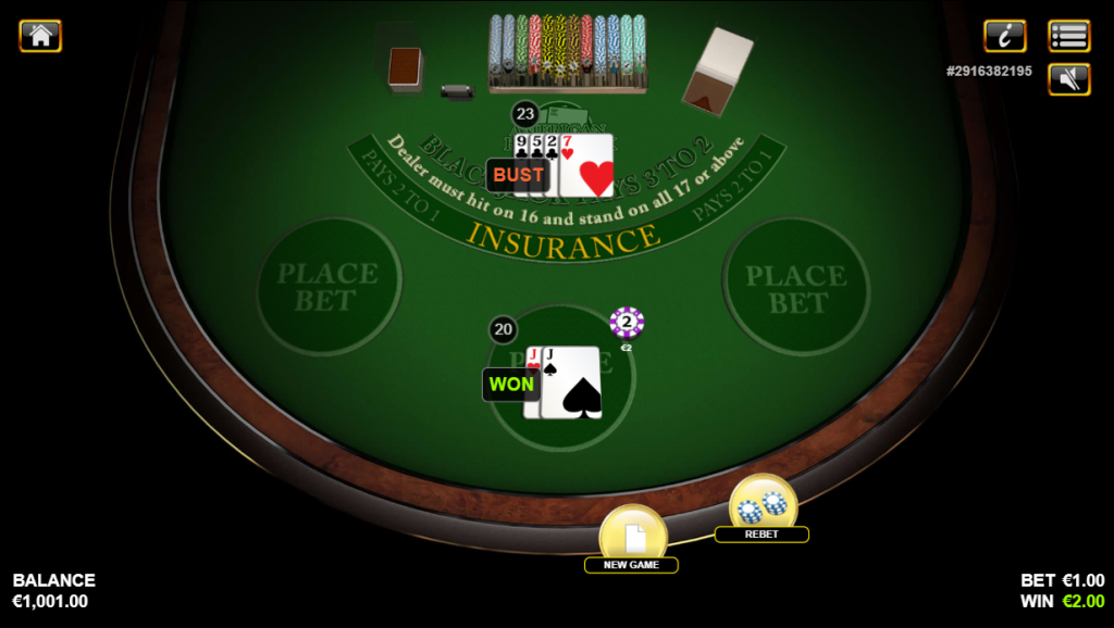 American Blackjack Hand